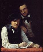 Franz Xaver Winterhalter Self Portrait of the Artist with his Brother, Hermann china oil painting reproduction